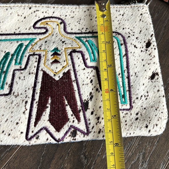 Justin Hair On Hide Thunderbird Embroidered slim shoulder bag,crossbody,Western - Picture 7 of 8